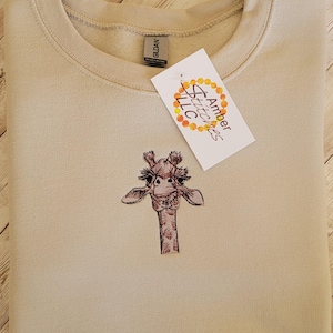 Embroidered Giraffe Sweatshirt