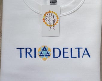 Tri Delta Embroidered Logo Sweatshirt