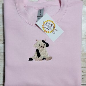 Embroidered Cow Sweatshirt | Farm Animal Gift bild 3