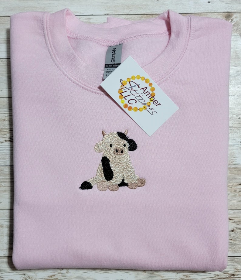 Embroidered Cow Sweatshirt | Farm Animal Gift bild 3