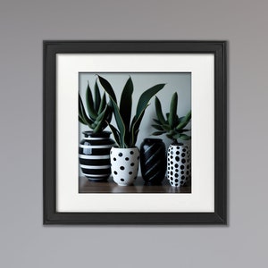 Succulents in Vintage Vases |  Oil Painting Effect | Downloadable Print