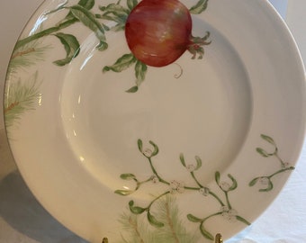 Lenox Winter Garden Pomegranate and Mistletoe 9 1/2 inch Salad Plate