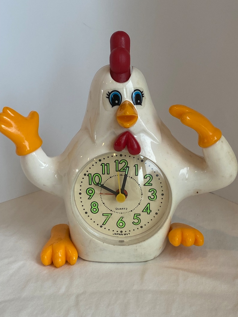 Vintage Rooster Alarm Clock Etsy