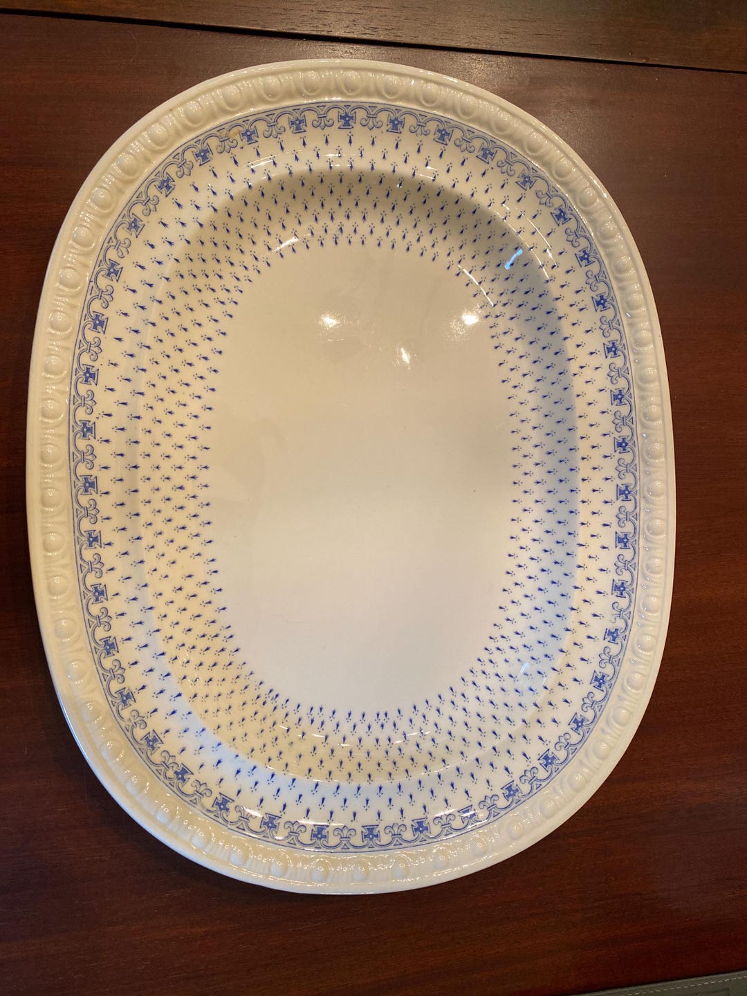 Vintage Copeland Spode ermine Blue 15 Oval Serving Platter - Etsy
