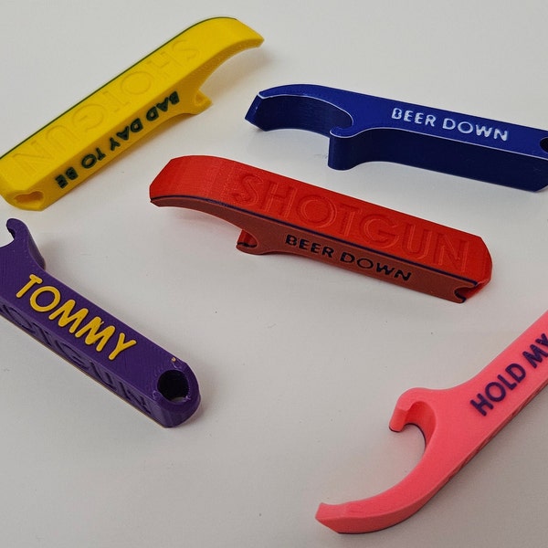 Shotgun Beer Drinking Tool - Personalized, Customized, Multiple Colors, Bulk Order Pricing, 3D Printed, Chug, Keychain, Can Opener