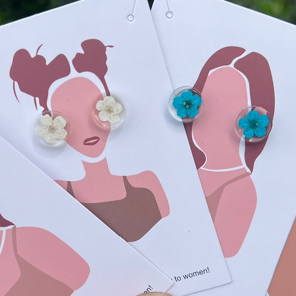 Resin Stud Earrings Etsy