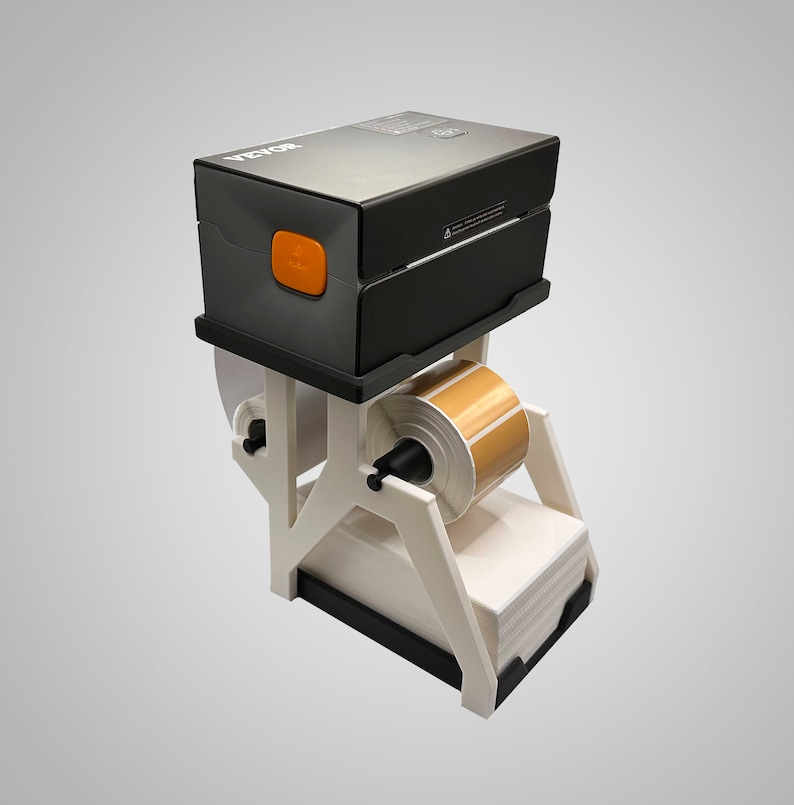 Thermal Printer Stand Label Holder rolls and Stacks Space Saving 4x6