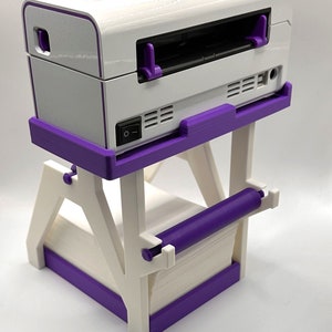 Rollo Purple Wireless Thermal Printer Stand Label Holder (Rolls and Stacks) | Space Saving 4x6 Sticker Mount Rack | Compact Fanfold image 5
