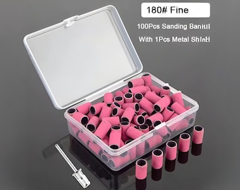 100Pcs Sanding Bands With 1Pcs Metal Shaft in plastic box| Grinding bits | Dremel Attachments and accessories