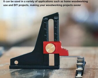 Aluminum Alloy Height Gauge | Dual Scales DIY Woodworking Height Measurement Tool | Tablesaw Depth Measuring Ruler