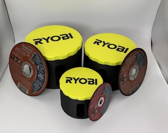 Ryobi Grinder Disc Organizer Box | For 3 inch, 4 inch, 4.5 inch and 5 inch grinder discs