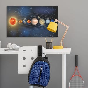 Solar System Canvas Art Print, Space Wall Art, Kids Room Decor, Astronomy Planets Print, Education Print, Planets of the Solar System Poster