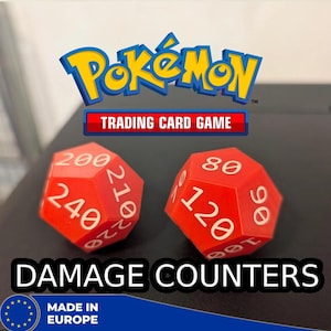 Custom Pokemon TKG Schadenszähler Würfel - D12 Set