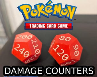 Custom Pokemon TCG Damage Counter Dice - Dual D12 Set