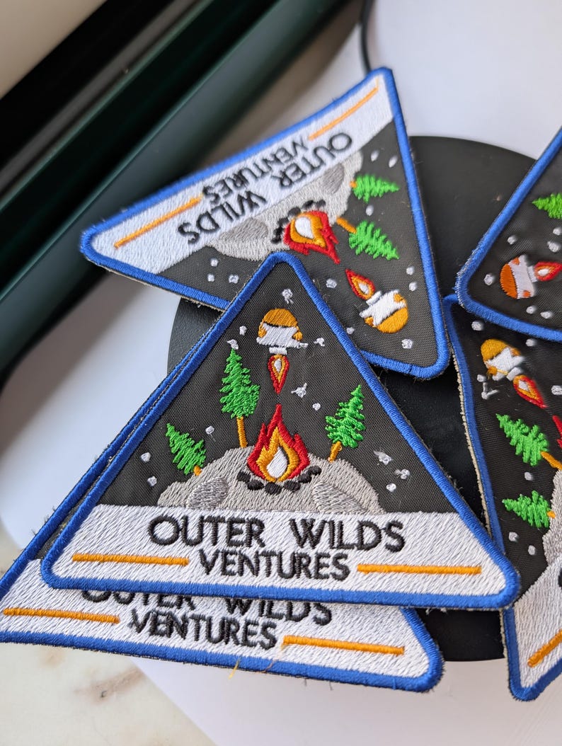Triangular Space Patch Outer Wilds Ventures Embroidered Patch: Space Exploration Rocket ...