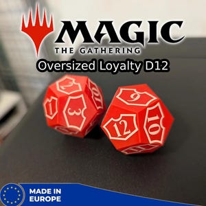 Custom Oversized MTG Planeswalker Loyalty D12 Spindown Dice