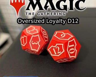 Custom Oversized MTG Planeswalker Loyalty D12 Spindown Dice
