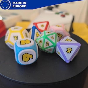 Handcrafted Colorful Dice Set: RPG & Board Game Dice