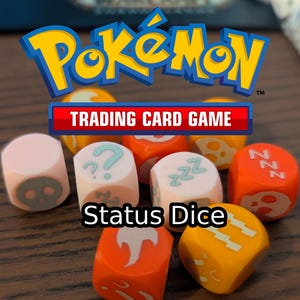 1x jeu de cartes à collectionner Pokemon imprimé personnalisé - Dé symbole de statut