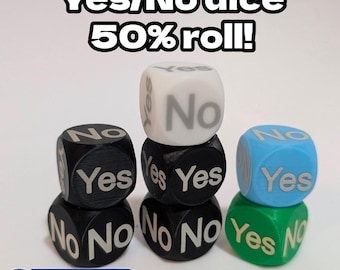 1x Yes/No Decision Maker Dice – 50/50 Answer Die (16mm/20mm/25mm)