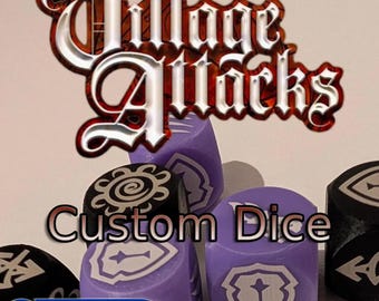 1x Custom Board Game Die - Village Attacks (11 colours available!)