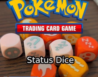1x Custom Printed Pokemon Trading Card Game - Status Symbol Die