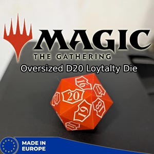 Custom Oversized MTG Spindown D20 Dice: Planeswalker Loyalty Tracker