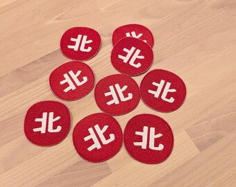 Northernlion Logo Embroidered Patch -- Red & White Kanji "Kita" (北)