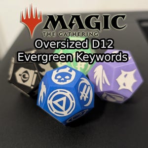 1x Dado de palabras clave D12 de Magic: The Gathering personalizado de gran tamaño: ¡perfecto para seguir tu juego!