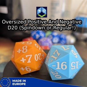 特大ポジティブ・ネガティブD20ダイスセット：バフとデバフを追跡