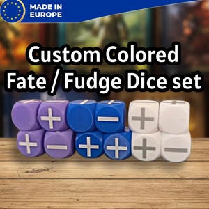 4xカスタムFate＆Fudgeダイ - ゲームに彩りを添えよう！(16 mm/20 mm/25 mm)