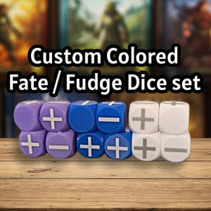 4x Custom Fate & Fudge Würfel - Bring Farbe in dein Spiel! Durchmesser 16mm/20mm/25mm