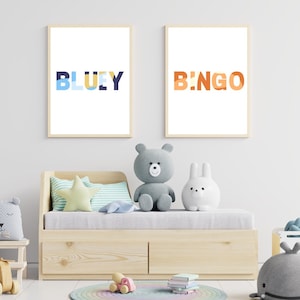 Bluey posters - Bluey and Bingo names - bundle of 2