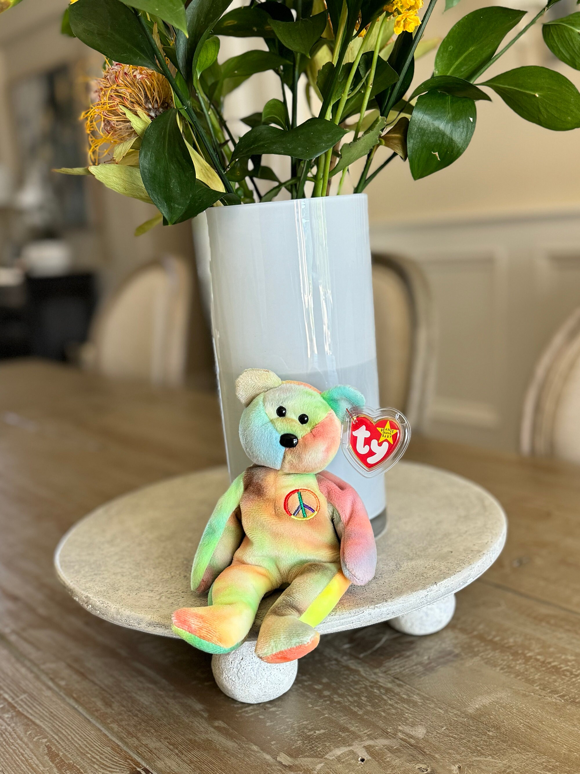 RARE Beanie Baby Tie-dye Peace Bear - Etsy