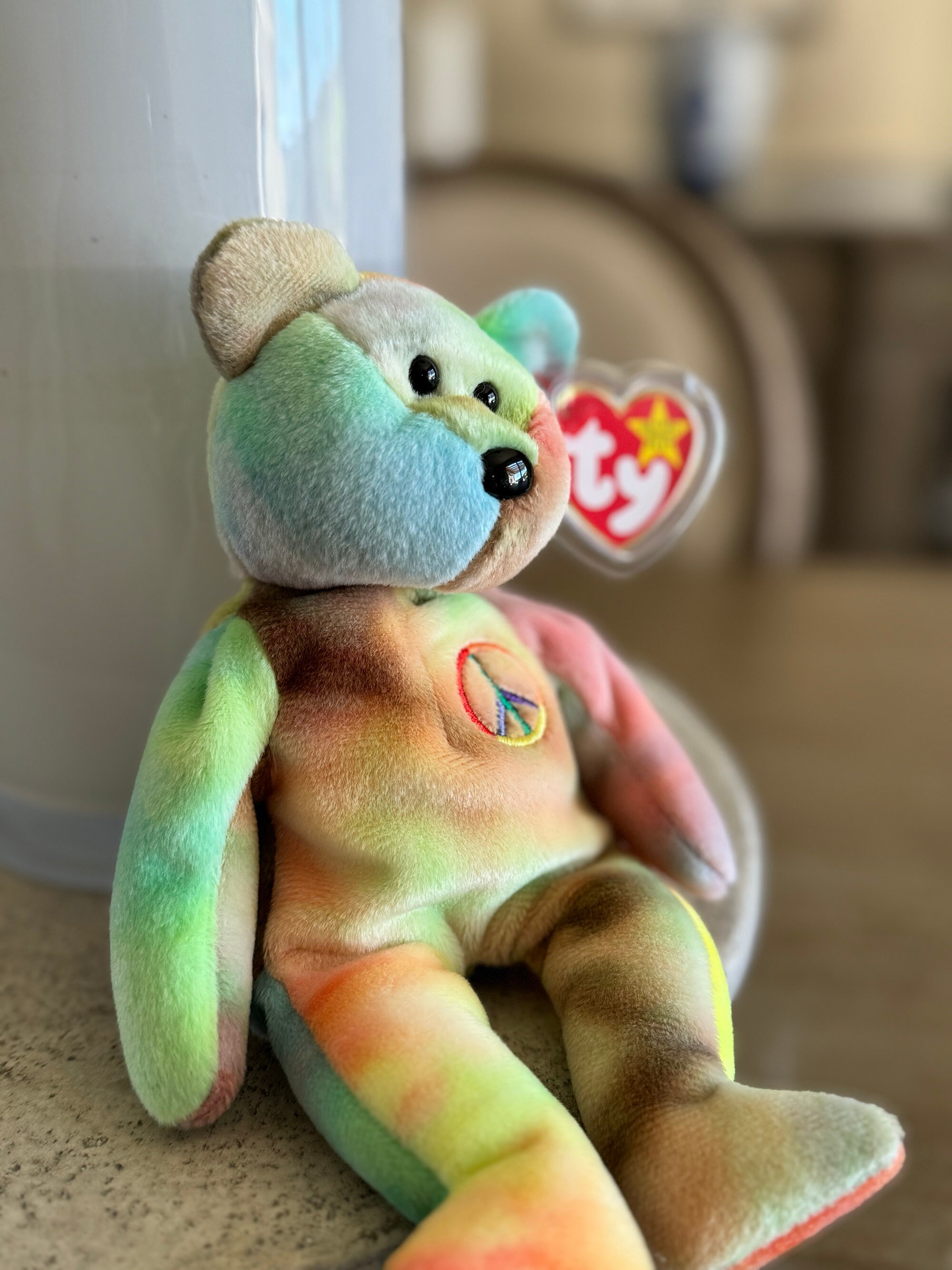 RARE Beanie Baby Tie-dye Peace Bear - Etsy