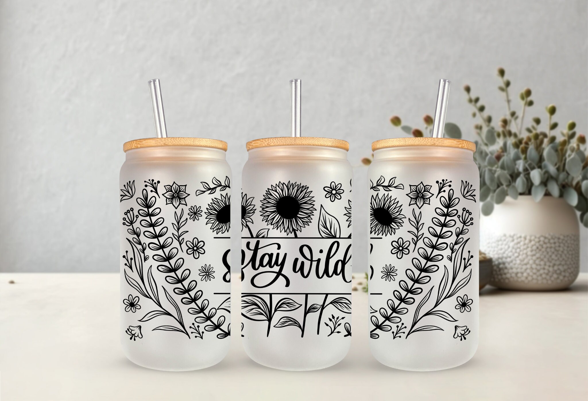 Santa's favorite ho 16oz frosted glass cup, Iced Coffee Cup – Wild Outdoor  Creations