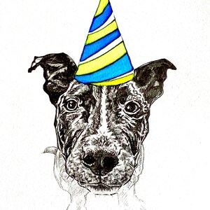 Cartão de felicitações de Staffordshire Bull Terrier - ‘Bruno’