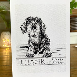 Dachshund Wirehaired Tarjeta de agradecimiento 'Flat Stanley' retrato