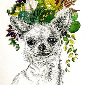 Tarjeta de felicitación de Chihuahua - 'Ruby teniendo un momento Frida'