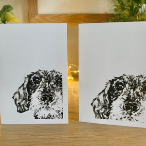 Juegos de 2, 4 o Tarjetas de Felicitación de Dachshund de Pelo Duro - detalle de 'Flat Stanley'