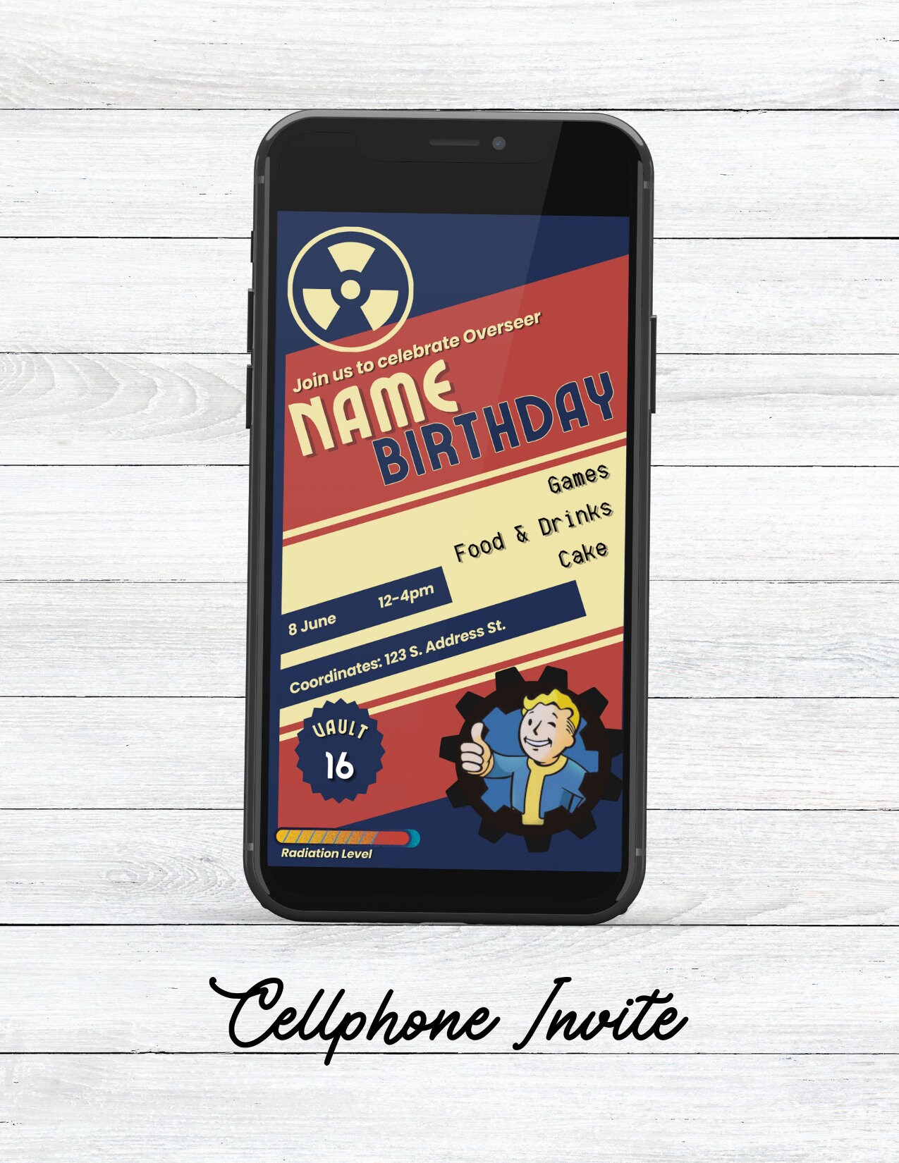 Fallout Invitation, Fallout Game Birthday Invitation, Pip Boy, Birthday ...