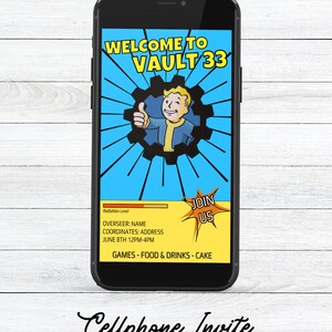 Fallout Theme Invitation, Gaming Invitation, Party Invite, Birthday ...