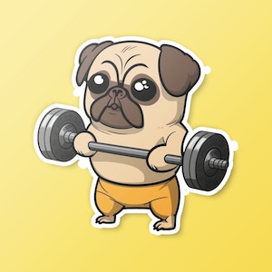 Pug Bodybuilding Digital Sticker