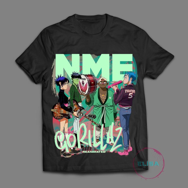 Limited Gorillaz Alternative Rock Group T-Shirt/Custom Gorillaz Fan Art Streetwear Shirt/Gorillaz Graphic Unisex Heavy Cotton Tee