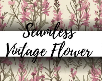 Kwiatowy wzór cyfrowy, bezszwowy wzór w stylu vintage z kwiatowym nadrukiem, do natychmiastowego pobrania, kwiatowy wzór w stylu vintage, wzór cyfrowy, do materiałów rzemieślniczych