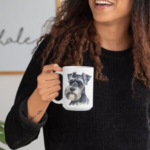 Coffee Helps ll 15 oz Ceramic Mug ll Schnauzer - Option 3
