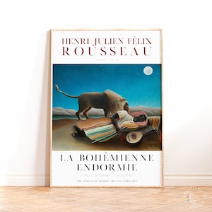 Cartel de la exposición Henri Rousseau Sleeping Gypsy, La Bohémienne endormie, regalos de arte de impresión digital moderna