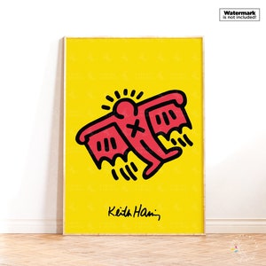 Keith Haring Stampa, Keith Haring Batman, Stampa Pop Art, Poster Keith Haring, Stampa d'arte contemporanea, Decorazione murale, Pop Art