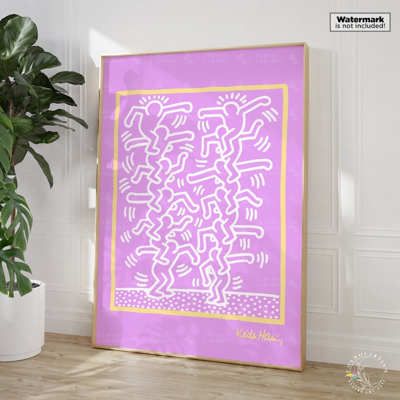 Pôster da exposição Pinky, de Keith Haring, para decoração de parede. imagem 3