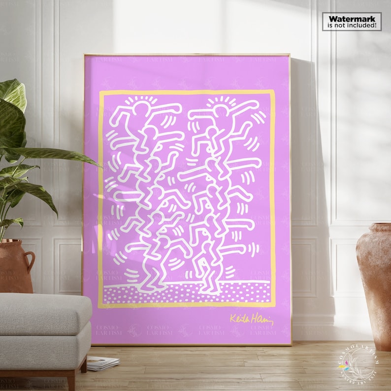 Pôster da exposição Pinky, de Keith Haring, para decoração de parede. imagem 4
